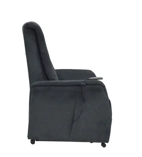 TV-Sessel MIKALA - Aufstehhilfe, Relaxfunktion, Kopfteilverstellung, Stoff, Schwarz