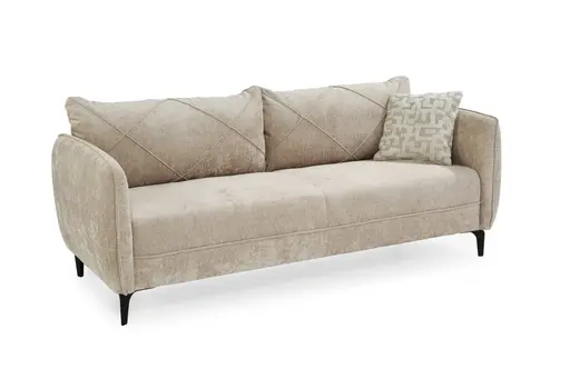 Sofa JERINA- 3-Sitzer, Stoff, Beige