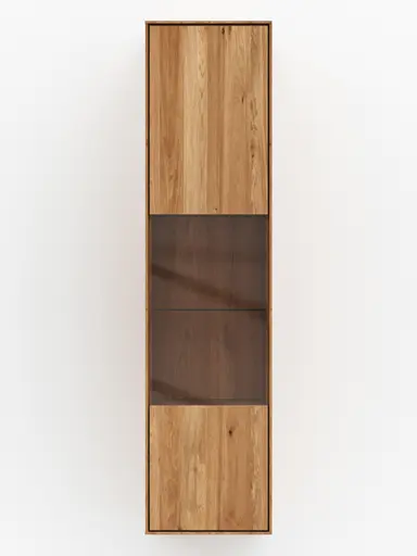 Hängevitrine Saratoga - Anschlag Links, Wildeiche massiv, natur geölt