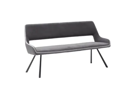 Polsterbank - Breite ca. 175 cm, Stoff Dunkelgrau/Grau