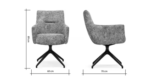 Armlehnstuhl Calgary - drehbar, Stoff, Dunkelblau