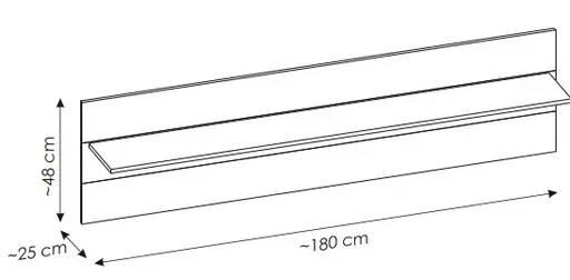 Wandboard - B ca. 180 cm, Kaschmir, Nussbaum Nachbildung