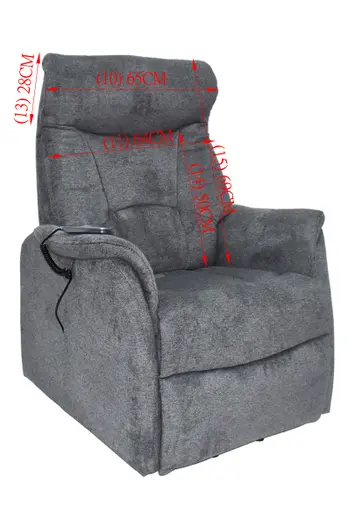 TV-Sessel MAILO - Aufstehhilfe, Relaxfunktion, Kopfteilverstellung, Stoff, Dunkelgrau