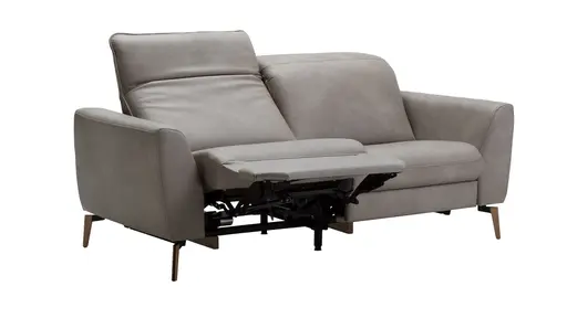 Sofa Tulsa KV - 2,5-Sitzer, inkl. Relaxfunktion und Kopfteilverstellung (motorisch), Leder, Graubeige