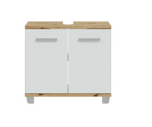 Waschbeckenunterschrank- B ca. 69 cm, Eiche Dekor, Hellgrau