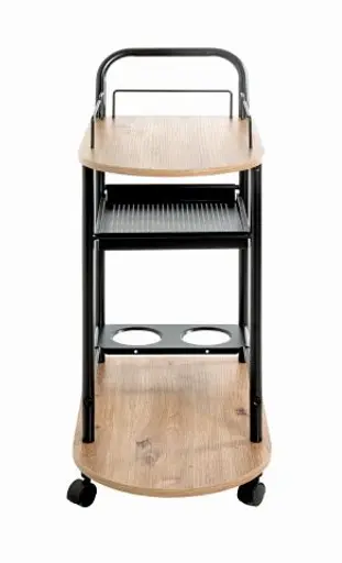 Servierwagen - B/H/T ca. 65x83x35 cm, Eiche Nachbildung, Schwarz