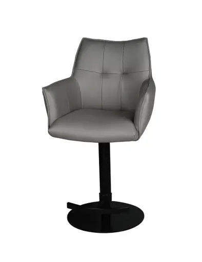 Barhocker MAKANA - drehbar, höhenverstellbar, Stoff, Hellgrau