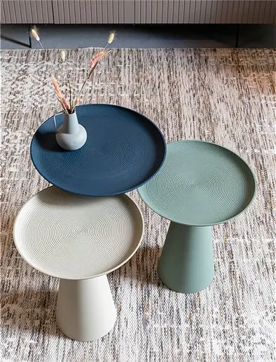 Beistelltisch Svala Large - Aluminium, Altrosa