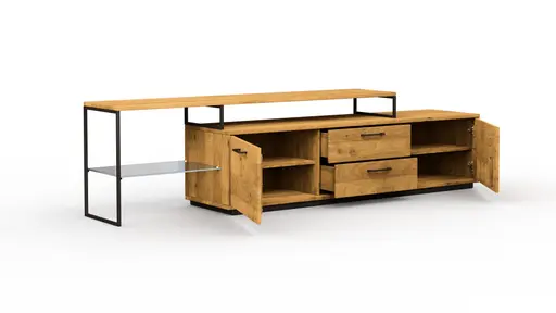 Lowboard Savannah - Aufsatz links, Wildeiche massiv, natur geölt