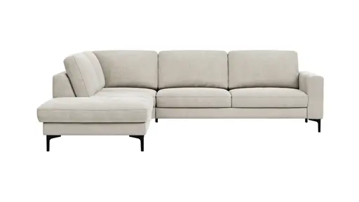 Ecksofa Oviedo - 2,5-Sitzer mit Ecke rechts, Stoff, Natur