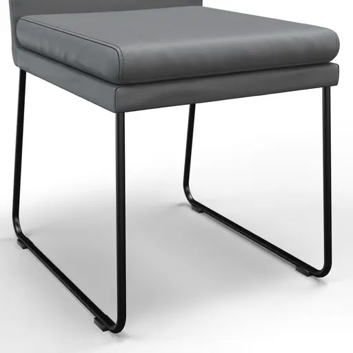 Stuhl Saragossa - Leder, Anthrazit