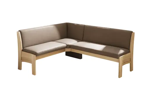 Eckbank EM Bregenz - mit Stauraum, Stellmaß ca. 136x226 cm cm, Stoff, Braun