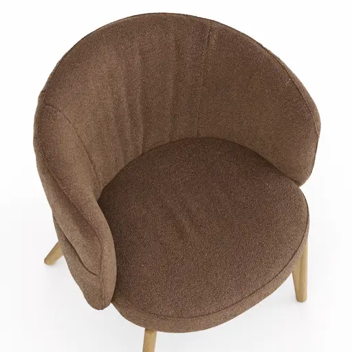 Armlehnstuhl Milana - Stoff, Cognac