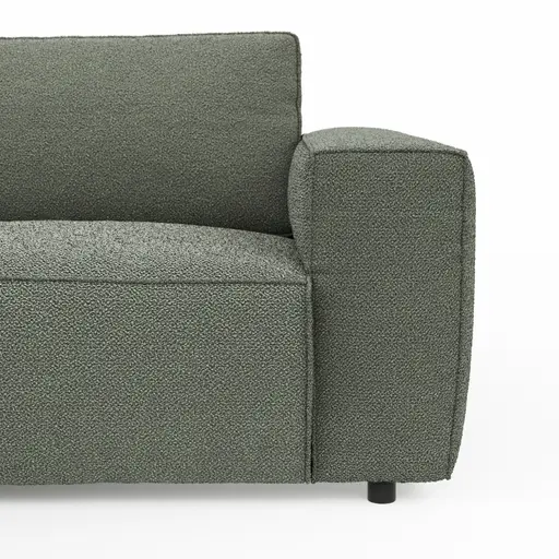 Ecksofa Lilaia - Chaise Longue XL mit 1,5-Sitzer XL rechts, Stoff, Olivgrün