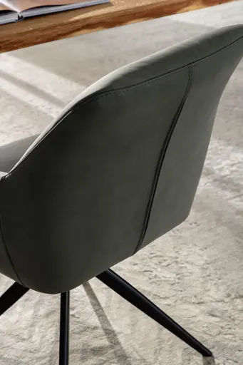 Armlehnstuhl Noli - drehbar, Leder, Avokado