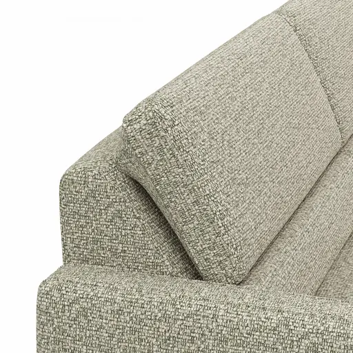 Ecksofa Valera - 3-Sitzer mit Longchair rechts inkl. Rückenlehne verstellbar und Relaxfunktion motorisch, Stoff, Limone