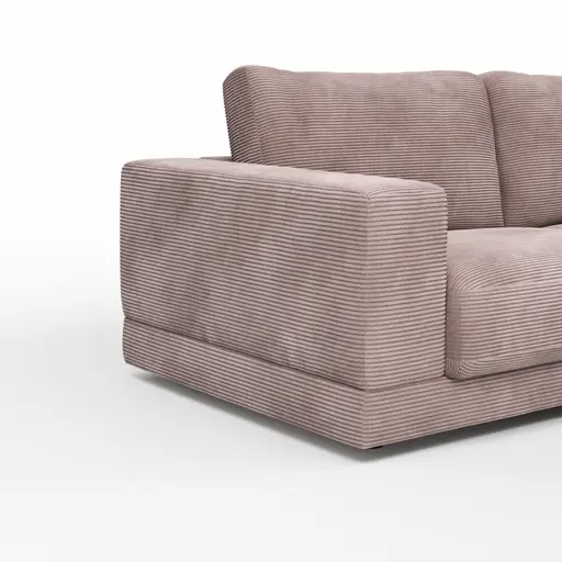 Sofa Juni - 2-Sitzer, Cord, Altrosa