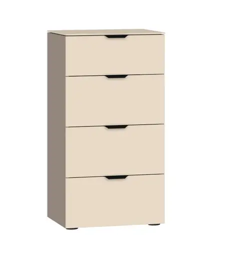 Nachtkommode JOIN IT- Nougat, Glas, Creme