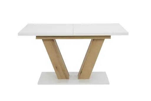 Esstisch - ausziehbar, LB ca. 140x90 cm, Weiß, Evoke Eiche Nachbildung