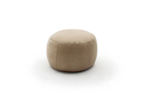 Hocker Alvito, rund, ca. 60 cm, Leder, Cappuccino