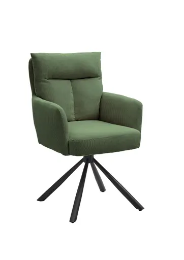 Armlehnstuhl - drehbar, Cord, Dunkelgrün
