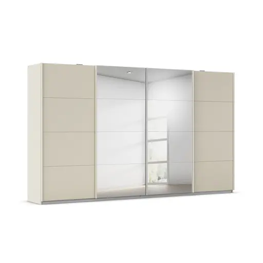 Schwebetürenschrank RIKK- B ca. 361 cm, Champagner, Spiegel