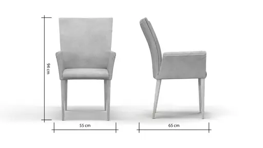 Armlehnstuhl Floriana - Stoff, Hellgrau