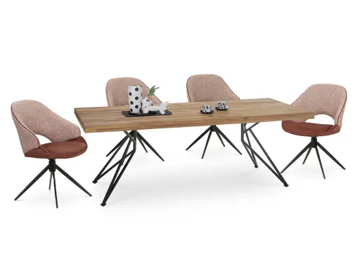 Stuhl MERIEM - drehbar, Stoff, Rost