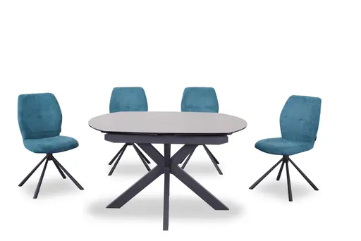 Stuhl MANOA - drehbar, Stoff, Petrol