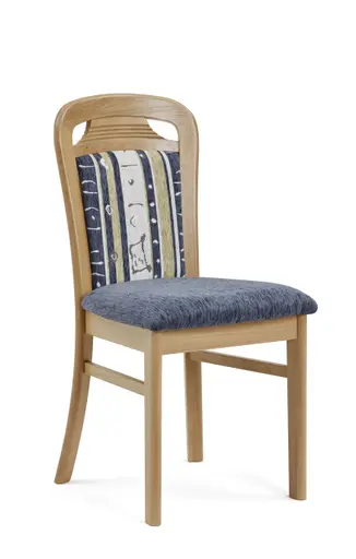 Polsterstuhl - Stoff, mehrfarbig, Blau