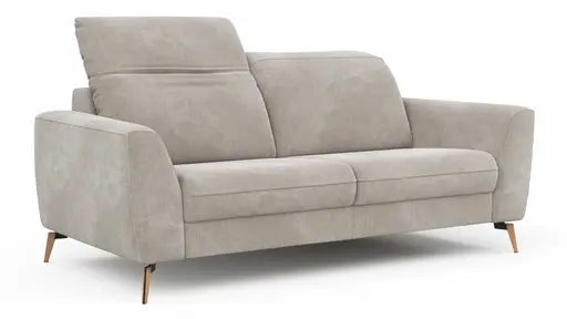 Sofa Tulsa KV - 2,5-Sitzer, inkl. Kopfteilverstellung, Stoff, Graubeige