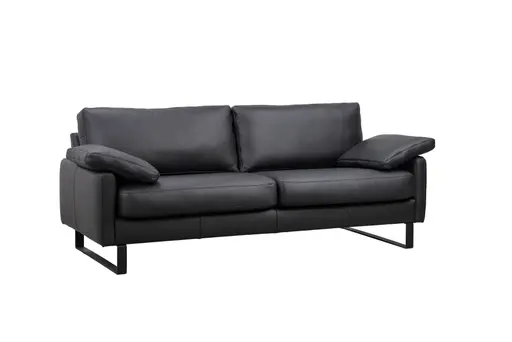 Sofa Smilla - 3-Sitzer, Leder, Schwarz