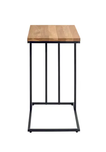 Beistelltisch - LB ca. 46x35 cm, Eiche massiv geölt, Schwarz