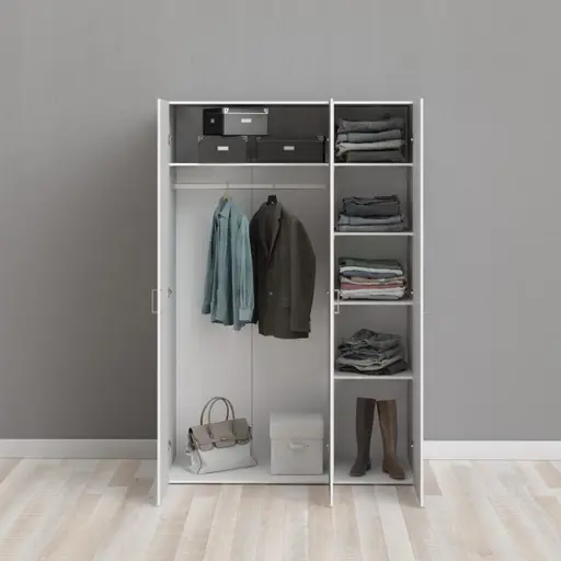 Drehtürenschrank- B ca. 116 cm, Weiß