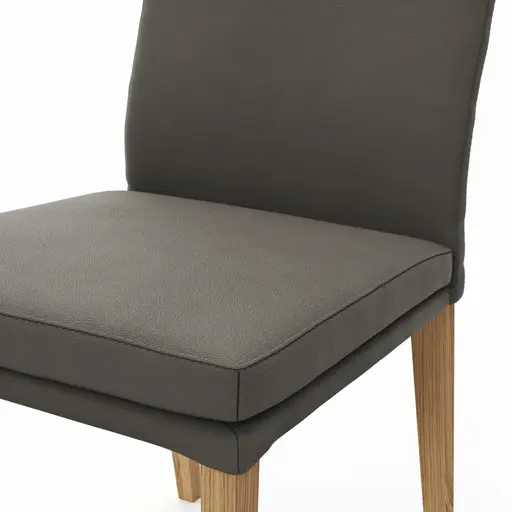 Stuhl Tuma- Leder, Graubraun