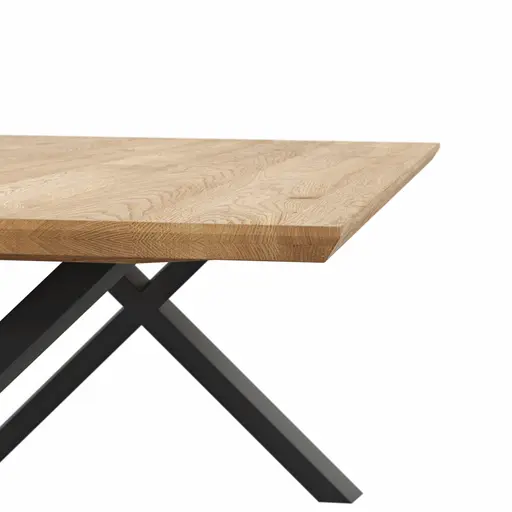 Esstisch Flore - LB ca. 240x120 cm, Wildeiche massiv, natur geölt