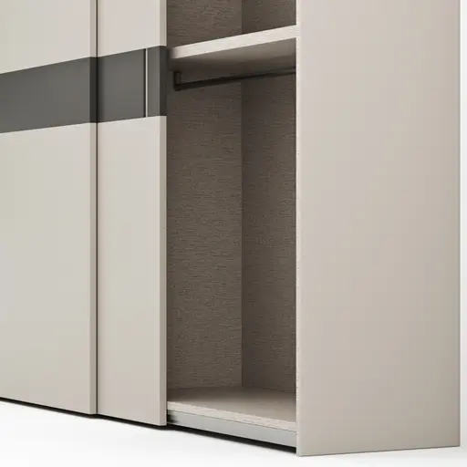 Schiebetürenschrank Loretto - B ca. 280 cm, Lack matt, Perlmutt