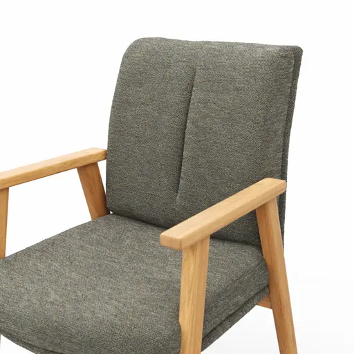 Armlehnstuhl Flore 2 - Stoff, Graugrün