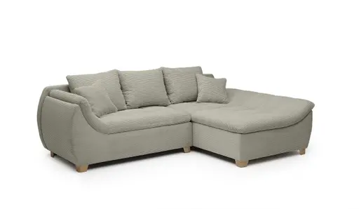 Ecksofa JAMILA - 2-Sitzer, Ecke rechts, Stoff, Taupe
