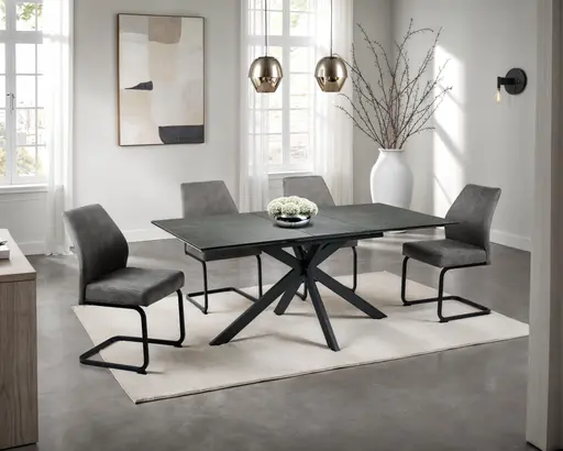 Freischwinger - Stoff, Vintage Anthrazit