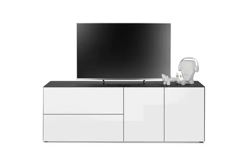 Lowboard - B ca. 181 cm, Weiß, Keramikoptik