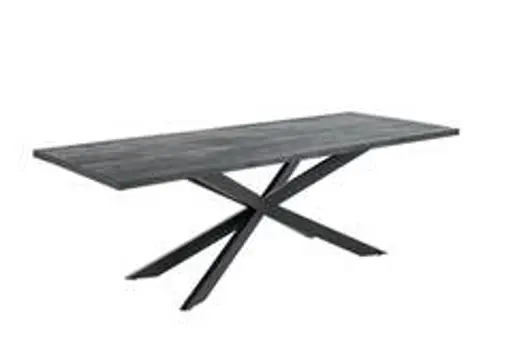 Esstisch - LB ca. 200x100 cm, Rustikale Wildeiche, Schwarz