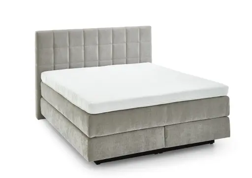 Boxspringbett - Liegefläche ca. 180x200 cm, Stoff, Grau