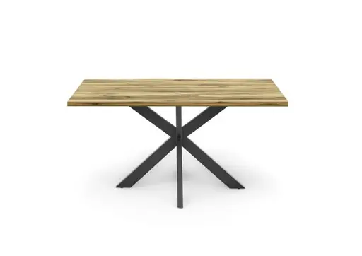 Esstisch - LB ca. 140x90 cm, Plankeneiche, Schwarz