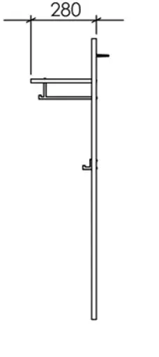 Garderobenpaneel - B ca. 82 cm, Kreidefarben, Eiche bianco massiv geölt