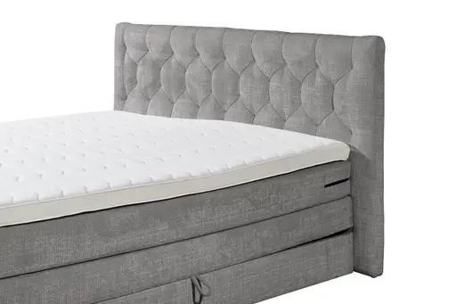 Boxspringbett- Liegefläche ca. 180x200 cm, Stoff, Grau