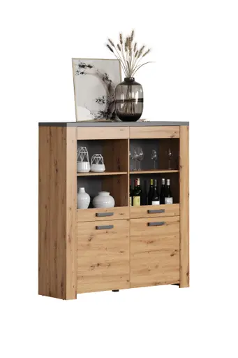 Highboard - Eiche Dekor, Graphit