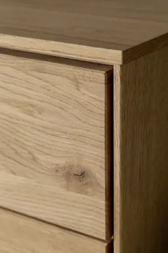 TV-Lowboard - B ca. 153 cm, Eiche Furnier geölt, Wildeiche massiv geölt