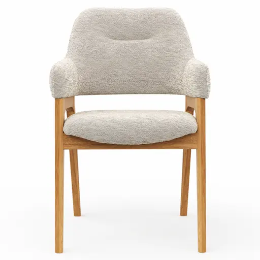 Armlehnstuhl Flore 1 - Stoff, Creme