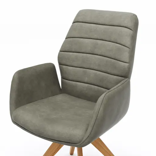 Armlehnstuhl Dalyan - drehbar, Stoff, Grau